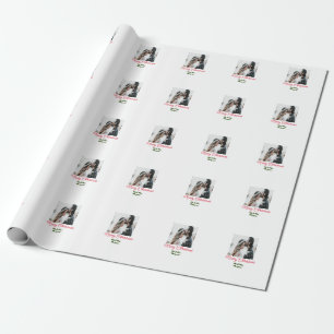 Papier Cadeau Joyeux Noël couple photo ajouter nom heureux vacan