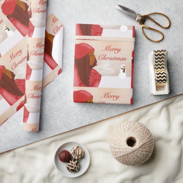 Papier Cadeau Joyeux Noël dans la neige (Artisanat)