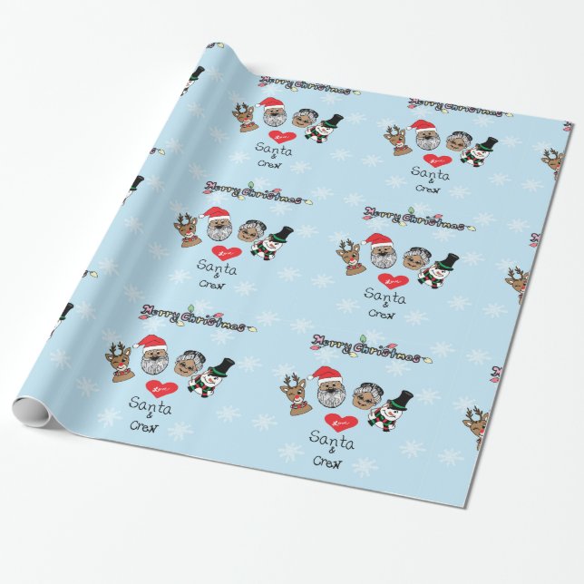 Papier Cadeau Joyeux Noël de Père Noël et ses amis (Déroulé)