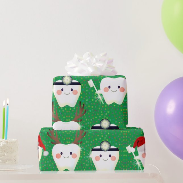 Papier Cadeau Joyeux Noël des dents (Cadeaux de fête)