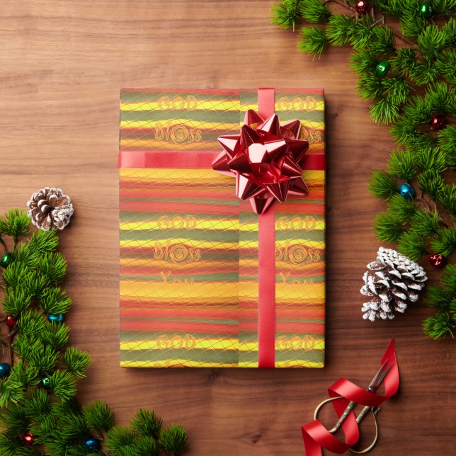 Papier Cadeau Joyeux Noël Dieu Béni Vous Couleurs Design (Cadeau de vacances)