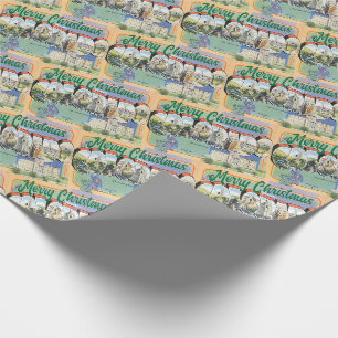 Papier Cadeau Joyeux Noël du Colorado Vintage