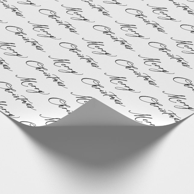 Papier Cadeau Joyeux Noël écriture manuscrite minimaliste (Coin)