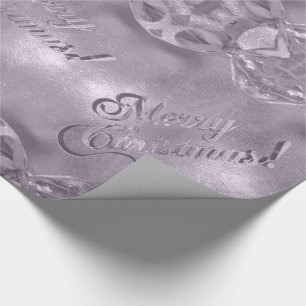 Papier Cadeau Joyeux Noël Elégant Faux gris argenté rose