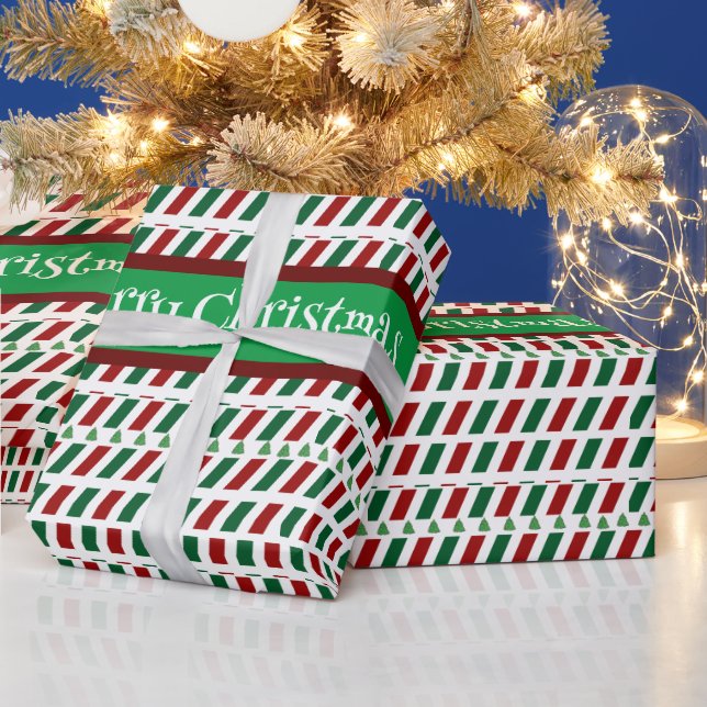 Papier Cadeau Joyeux Noël Elégant & Personnaliser moderne (Vacances)