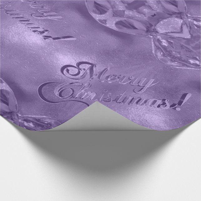 Papier Cadeau Joyeux Noël Élégant Script moderne violet (Coin)