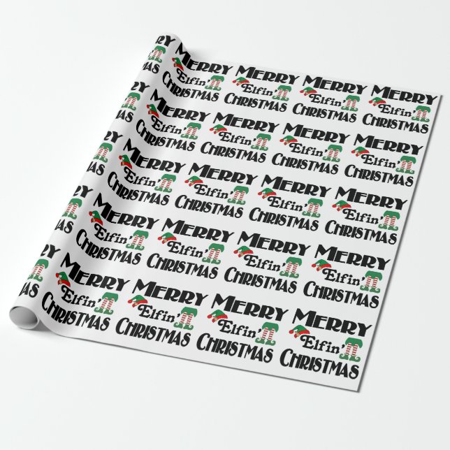 Papier Cadeau Joyeux Noël Elfique (Déroulé)
