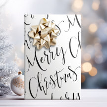 Joyeux Noël en calligraphie noir et blanc