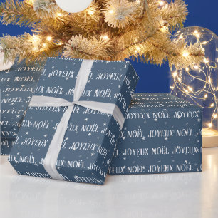 Papier Cadeau Joyeux Noël En Français Avec Étoiles