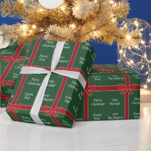 Papier Cadeau Joyeux Noël en plusieurs langues rouge et vert