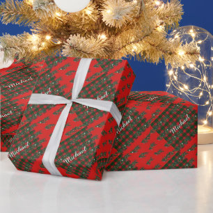 Papier Cadeau Joyeux Noël et Bonne Année! Motif écossais