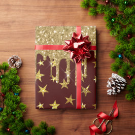 Papier Cadeau Joyeux noël - étoile de parties scintillant