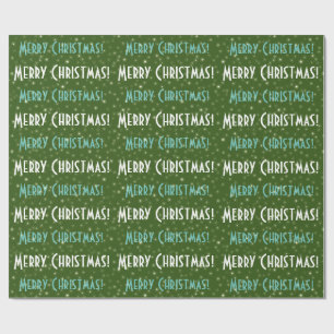 Papier Cadeau Joyeux Noël Étoiles vertes papier enveloppant