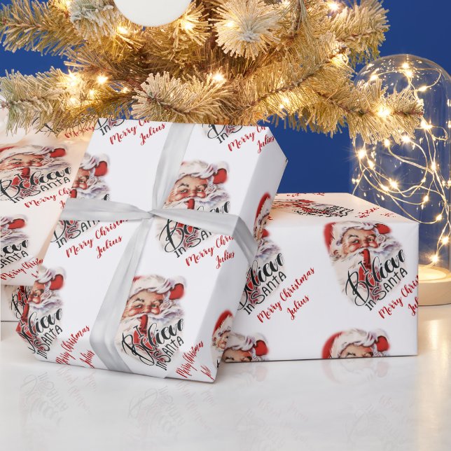 Papier Cadeau Joyeux Noël Fête du Père Noël (Vacances)