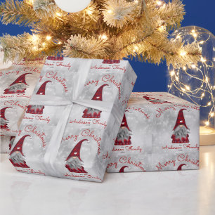 Papier Cadeau Joyeux Noël Gnome Personnalisé Rustique Mignon