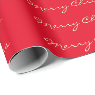 Papier Cadeau Joyeux Noël Golden Script Holidays