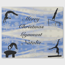 Papier Cadeau Joyeux Noël Gymnaste Personnalisé Nom Enveloppemen