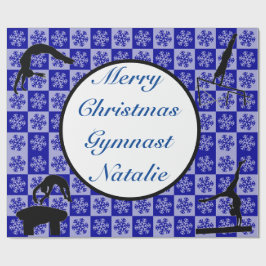 Papier Cadeau Joyeux Noël Gymnaste Personnalisé Nom Enveloppemen