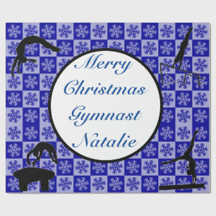 Papier Cadeau Joyeux Noël Gymnaste Personnalisé Nom Enveloppemen