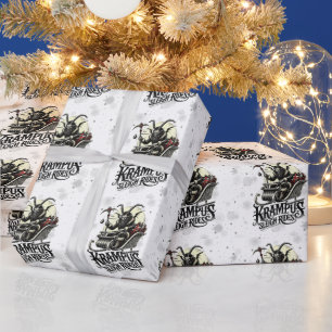 Papier Cadeau Joyeux Noël Krampus Randonnées en traîneau de Kram