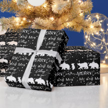 Joyeux Noël M & Mme Polar Ours Famille Noir