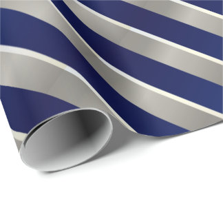 Papier Cadeau Joyeux Noël Marine Bleu, Argent et Blancs