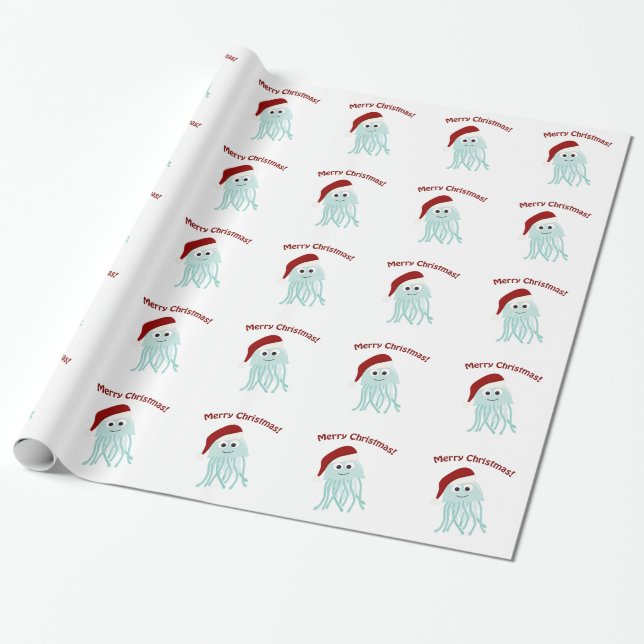 Papier Cadeau Joyeux Noël ! Méduses (Déroulé)