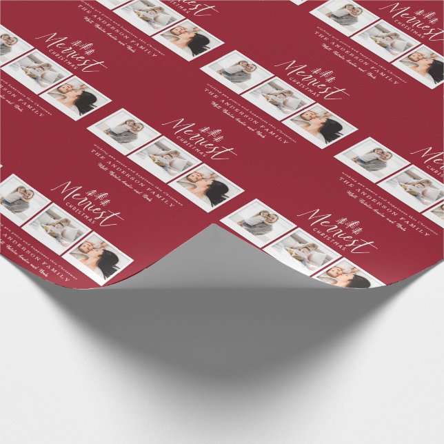 Papier Cadeau Joyeux Noël multi photo vacances (Coin)