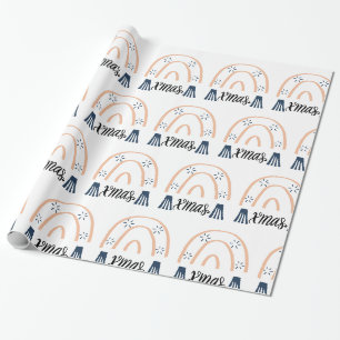 Papier Cadeau Joyeux Noël Noël Noël Boho Arc-en-ciel Enveloppeme