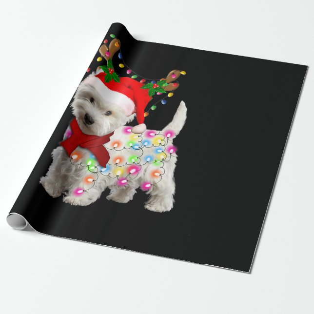 Papier Cadeau Joyeux Noël Noël Westin Dog Reindeer Cosplay (Déroulé)