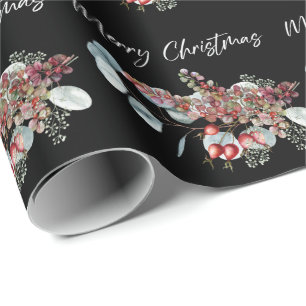 Papier Cadeau Joyeux Noël noir