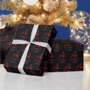 Papier Cadeau Joyeux Noël noir