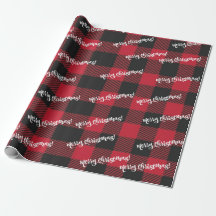 Joyeux Noël noir et rouge Buffalo chèque jeté