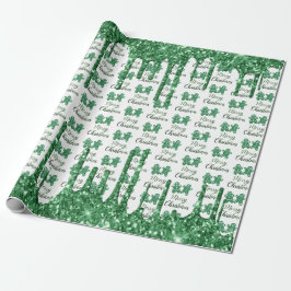 Papier Cadeau Joyeux Noël - ornements de parties scintillant ver