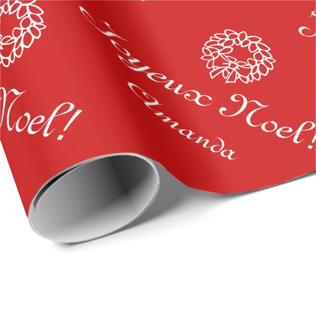 Papier Cadeau Joyeux Noel papier d'emballage de Noël | Personnal (Coin rond)