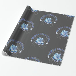 Papier Cadeau Joyeux Noël, Patinage