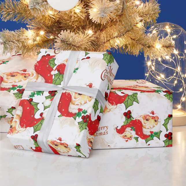 Papier Cadeau Joyeux Noël Père Noël (Vacances)