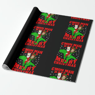 Papier Cadeau joyeux noël père Noël biden kamala harris dinosaur