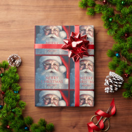 Papier Cadeau Joyeux Noël Père Noël Festive Nom personnalisé