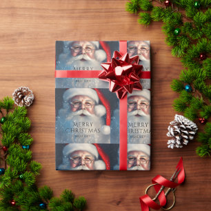 Papier Cadeau Joyeux Noël Père Noël Festive Vacances d'hiver