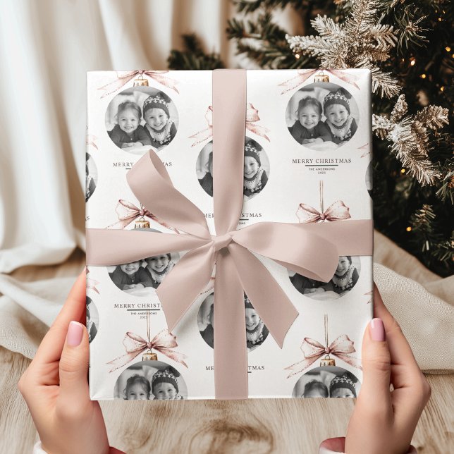 Papier Cadeau "Joyeux Noël personnalisé avec photo (Créateur téléchargé)