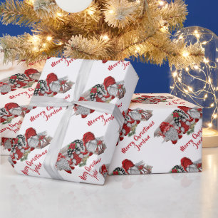 Papier Cadeau Joyeux Noël personnalisé mignonne Gnomes vacances