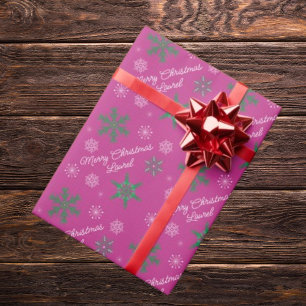 Papier Cadeau Joyeux Noël Personnalisé Nom Papier Enveloppant