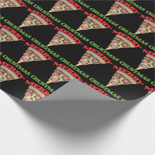 Papier Cadeau Joyeux Noël pizza