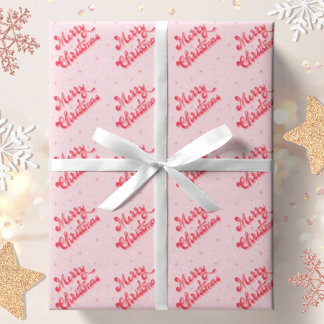 Papier Cadeau Joyeux Noël rose Retro Stations Vacances