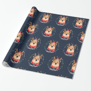 Papier Cadeau Joyeux Noël Rudolph