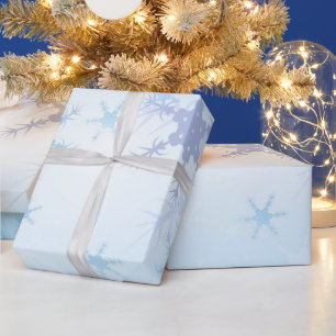 Papier Cadeau Joyeux Noël Snowy Bleu - Papier d'enveloppement
