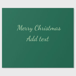 Papier Cadeau Joyeux Noël vert fond simple solo fête