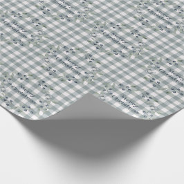 Papier Cadeau Joyeux Noël Vert Plaid Wreath Buffalo Check