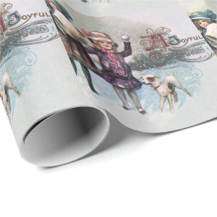 Papier Cadeau Joyeux Noël vintage